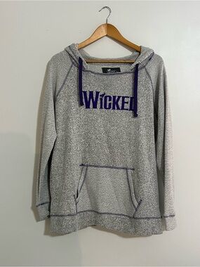 Wicked Gray Pullover Hoodie with Purple Accent